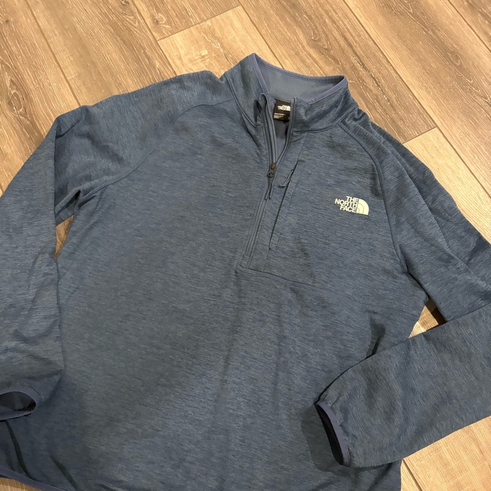 The North Face Canyonlands Heathered Blue Quarter Zip 1/4 Pullover men’s size XL